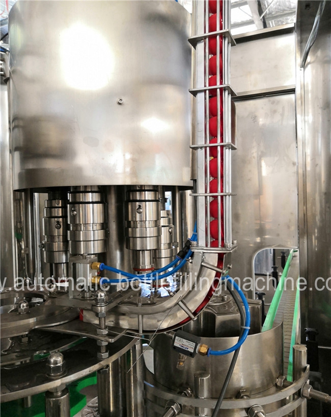 Εμπορική μηχανή πλήρωσης μπουκαλιών νερό σόδας, βιομηχανικό ενωμένο με διοξείδιο του άνθρακα νερό που κατασκευάζει τη μηχανή 2